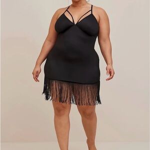 Torrid Elegant Black Fringe Chemise NWT